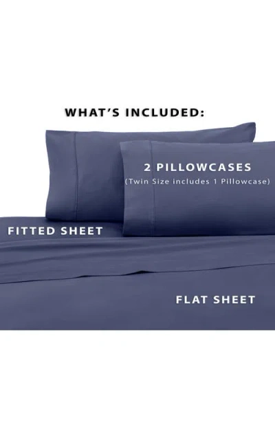 Martex Solid 400 Thread Count Cotton Sateen Sheet Set In Navy