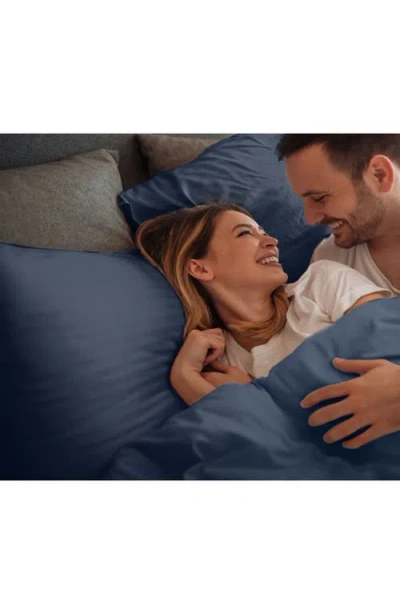 Martex Solid 400 Thread Count Cotton Sateen Sheet Set In Navy