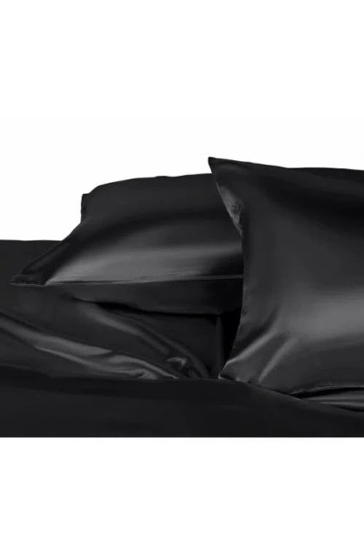 Martex Elegance Satin Sheet Set In Black