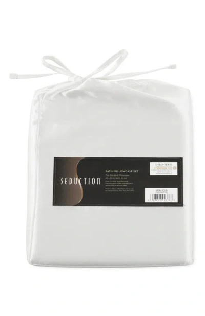 Martex Set Of 2 Elegance Satin Pillowcases In Pearl