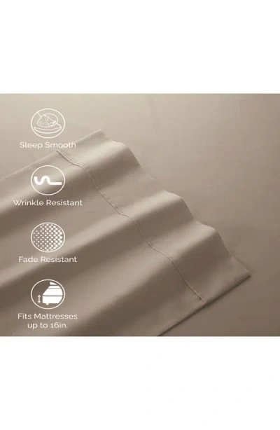 Martex Solid 400 Thread Count Cotton Sateen Sheet Set In Tan