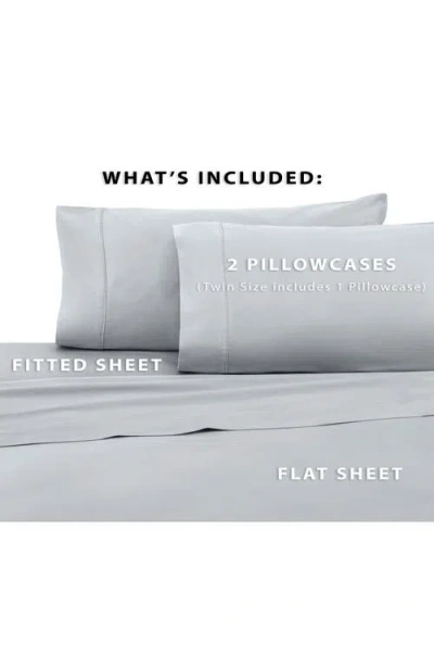 Martex Solid 400 Thread Count Cotton Sateen Sheet Set In Light Grey