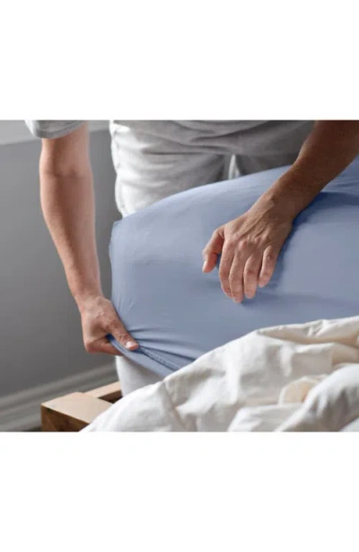 Martex Solid 400 Thread Count Cotton Sateen Sheet Set In Blue