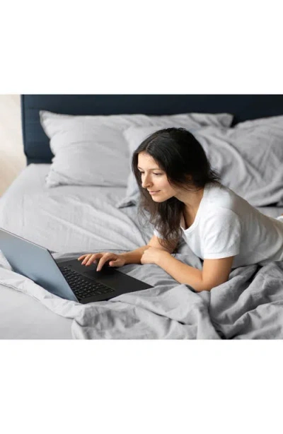 Martex Solid 400 Thread Count Cotton Sateen Sheet Set In Light Grey