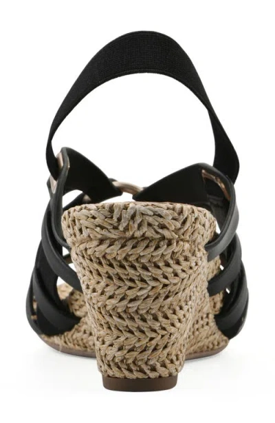Cliffs By White Mountain Ataps Wedge Slingback Sandal In Black Smooth