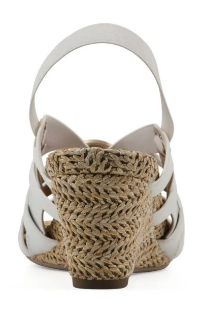 Cliffs By White Mountain Ataps Wedge Slingback Sandal In White Smooth