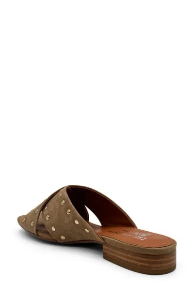 Chelsea Crew Olympia Studded Slide Sandal In Taupe Suede | ModeSens