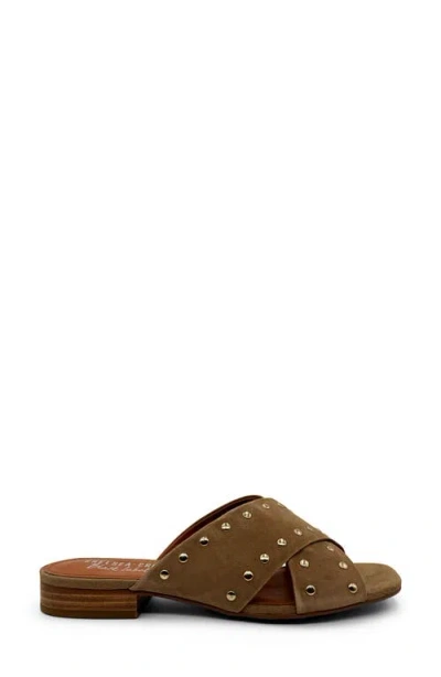 Chelsea Crew Olympia Studded Slide Sandal In Taupe Suede | ModeSens