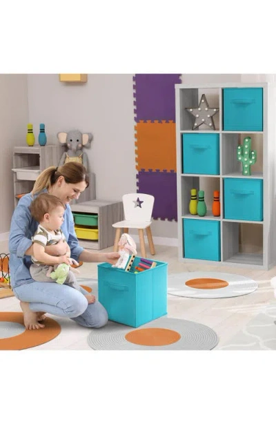 Sorbus 6-pack Collapsible Storage Cube In Aqua