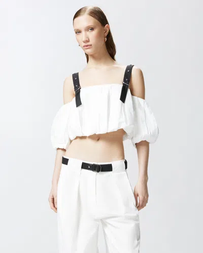 Pinko Cotton Raul Top In Blanc/noir
