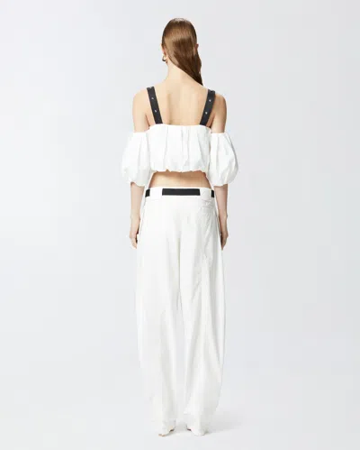 Pinko Cotton Raul Top In Blanc/noir