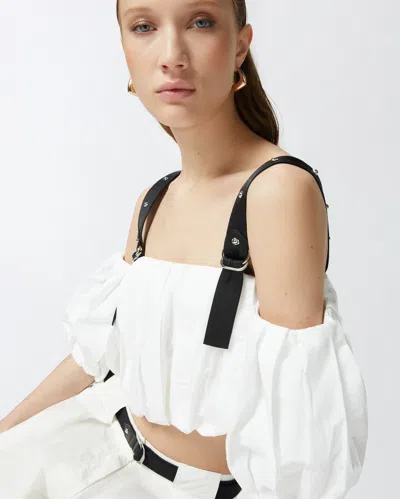 Pinko Cotton Raul Top In Blanc/noir