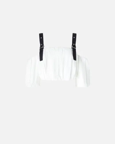 Pinko Cotton Raul Top In Blanc/noir