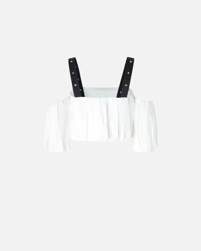 Pinko Cotton Raul Top In Blanc/noir