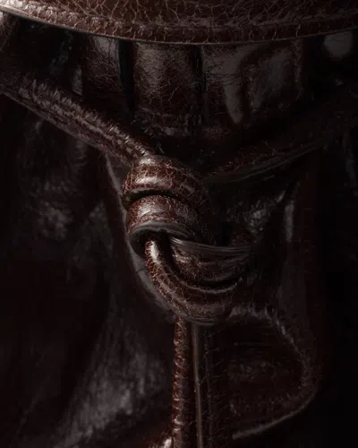 Prada Chocolate Leather Large Shopping Bag In Dark Brown