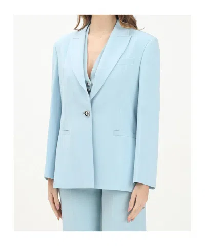 Pinko Cady Single-breasted Jacket In Ice Blue
