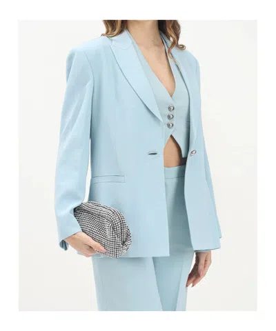 Pinko Cady Single-breasted Jacket In Ice Blue