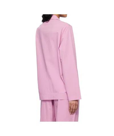 Tekla Poplin Long-sleeved Pyjama Shirt In Purple