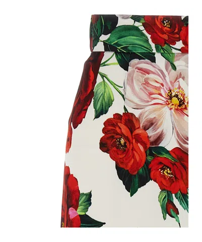 Dolce & Gabbana High-waisted Pencil Skirt Floral Pattern In Multicolor
