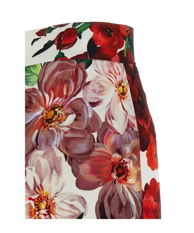 Dolce & Gabbana High-waisted Pencil Skirt Floral Pattern In Multicolor