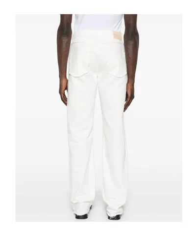 Alexander Mcqueen High Waist 5 Pockets Belt Loops Trousers In White