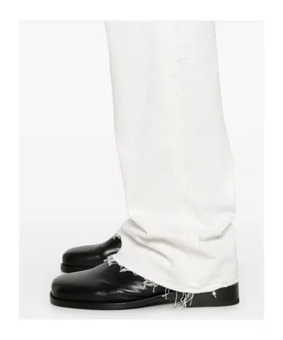 Alexander Mcqueen High Waist 5 Pockets Belt Loops Trousers In White