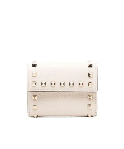 Valentino Rockstud Wallet In Nude