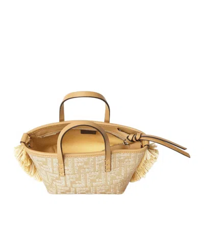 Fendi Mini Roll Tote Bag In Light Brown