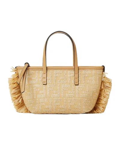 Fendi Mini Roll Tote Bag In Light Brown