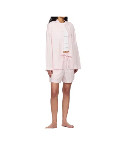 Tekla Pink Poplin Pyjama Shorts In Pink