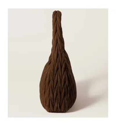Miu Miu Quilted Top Handle Shoulder Bag In Cocoa Brown