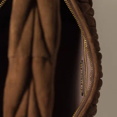 Miu Miu Quilted Top Handle Shoulder Bag In Cocoa Brown