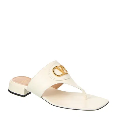 Valentino Garavani Vlogo Signature Slip-on Sandals In White