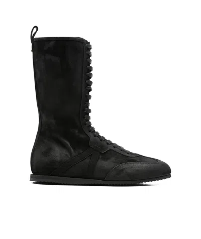 Ann Demeulemeester Fides Soft High Top Boxing Sneakers In Black