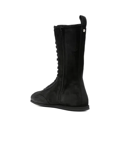 Ann Demeulemeester Fides Soft High Top Boxing Sneakers In Black