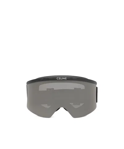 Celine Monochrome Logo-print Ski Goggles In Black
