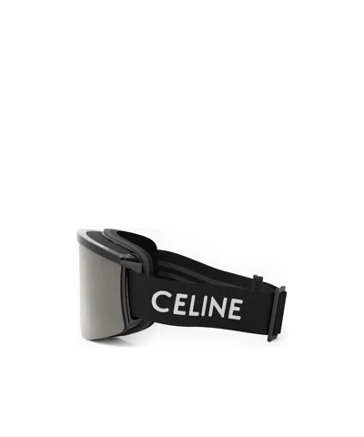 Celine Monochrome Logo-print Ski Goggles In Black