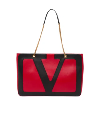 Valentino Large Shopping Bag "viva Superstar" In Red