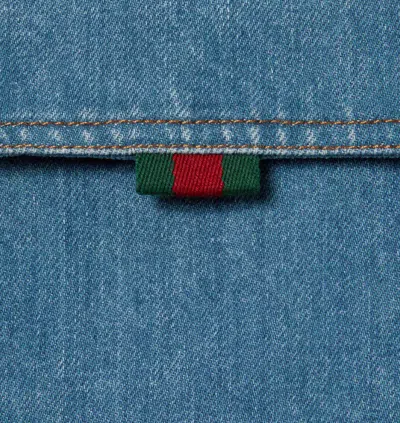 Gucci Denim Regular Solid Shirt In Blue