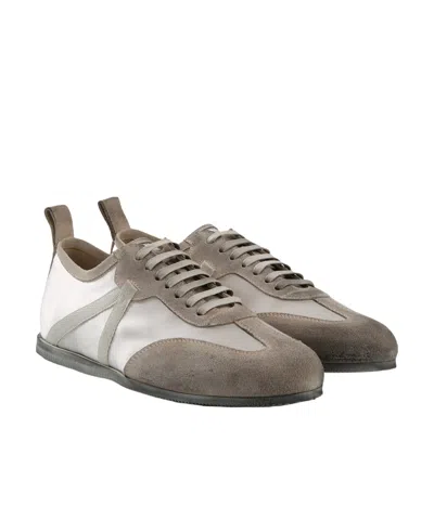 Ann Demeulemeester Siru Soft Low-top Boxing Sneakers In Chalk