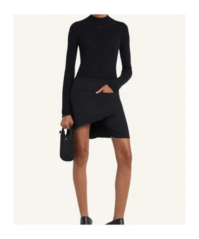 Courrèges Courreges Ribbed Knit Pullover Sweater In Black