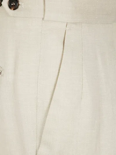 Incotex Tailored Pleated Front Trousers With Back Pockets In Neutrals