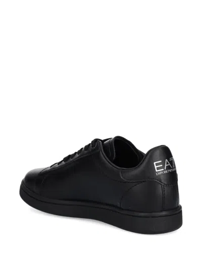 Ea7 Logo-debossed Sneakers In Black