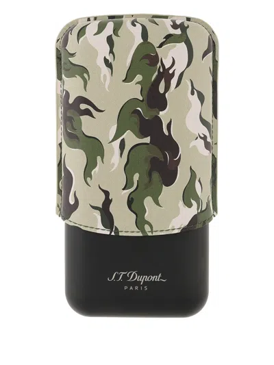St Dupont Camouflage-pattern Cigar Case In Black