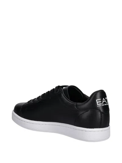 Ea7 Logo-debossed Sneakers In Black