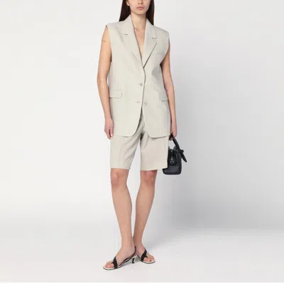 Golden Goose Belt Loop Shorts In Beige