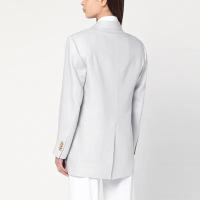 Tagliatore Light Grey Single-breasted Linen Jacket Women In Grey
