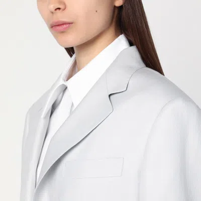 Tagliatore Light Grey Single-breasted Linen Jacket Women In Grey