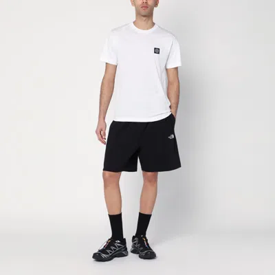 The North Face Black Cotton-blend Shorts With Logo In Light Blue