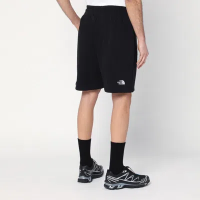 The North Face Black Cotton-blend Shorts With Logo In Light Blue